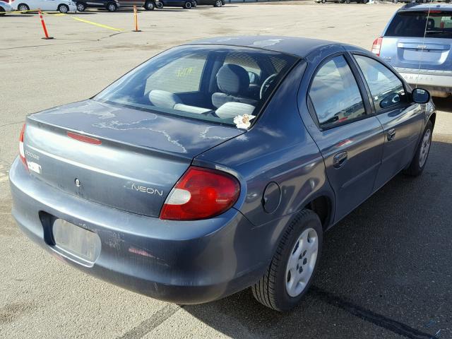 1B3ES46C91D271126 - 2001 DODGE NEON SE BLUE photo 4