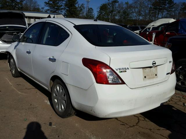 3N1CN7AP2CL822103 - 2012 NISSAN VERSA S WHITE photo 3