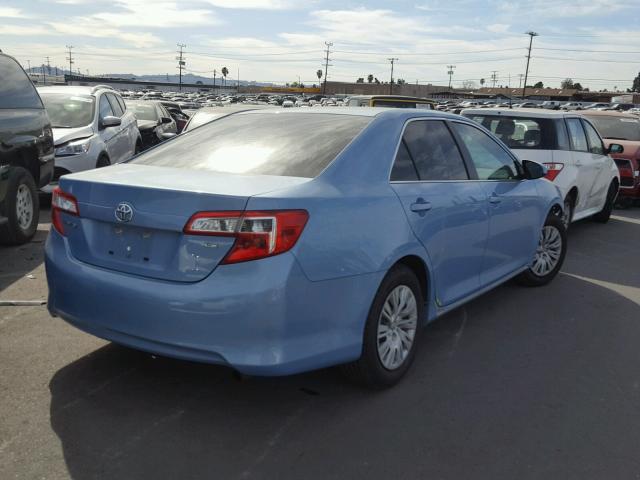 4T4BF1FK1CR256670 - 2012 TOYOTA CAMRY BASE BLUE photo 4