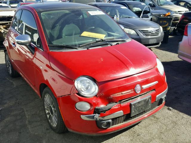 3C3CFFCRXCT106511 - 2012 FIAT 500 LOUNGE RED photo 1