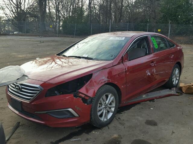 5NPE24AF7GH395821 - 2016 HYUNDAI SONATA SE RED photo 2