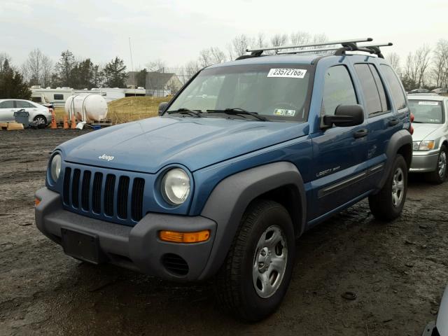 1J4GL48K43W640209 - 2003 JEEP LIBERTY SP BLUE photo 2