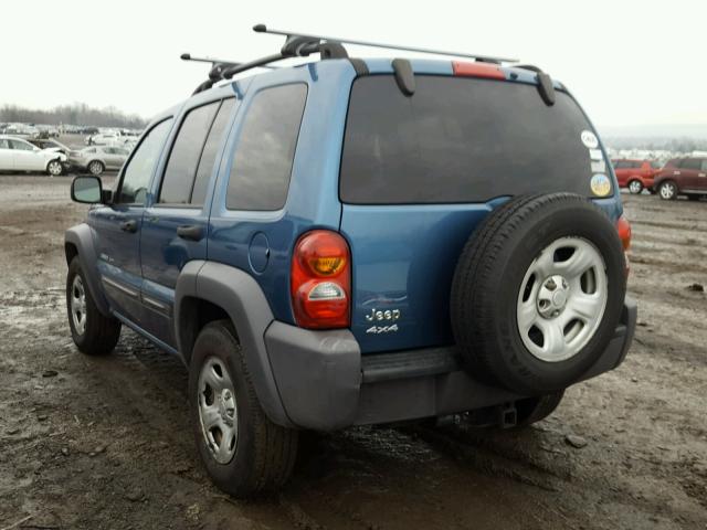 1J4GL48K43W640209 - 2003 JEEP LIBERTY SP BLUE photo 3