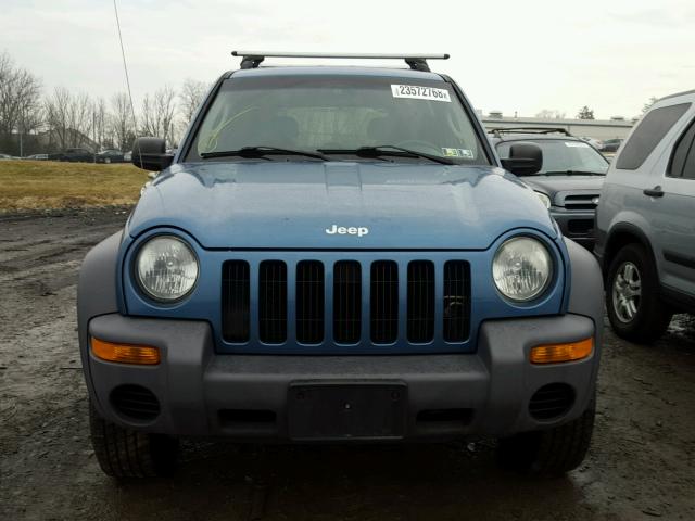 1J4GL48K43W640209 - 2003 JEEP LIBERTY SP BLUE photo 9