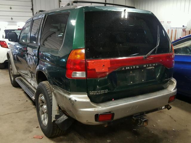 JA4LS41R1XP027456 - 1999 MITSUBISHI MONTERO SP GREEN photo 3