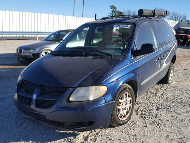 1D4GP45363B118926 - 2003 DODGE CARAVAN SP BLUE photo 2