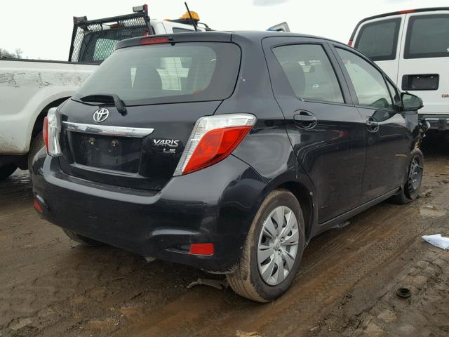 JTDKTUD39DD568872 - 2013 TOYOTA YARIS BLACK photo 4