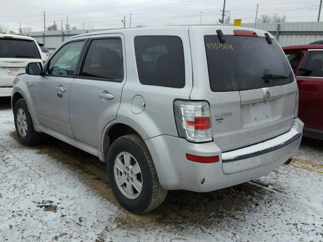 4M2CU81Z18KJ45104 - 2008 MERCURY MARINER SILVER photo 3