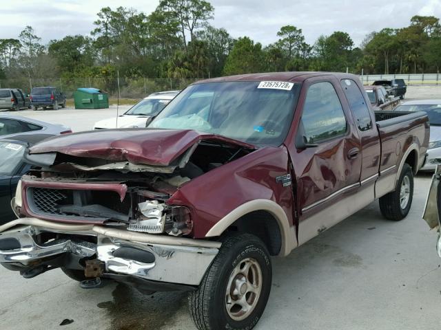 1FTZX1866WKA27914 - 1998 FORD F150 RED photo 2