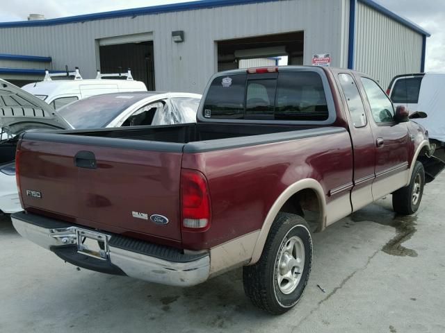 1FTZX1866WKA27914 - 1998 FORD F150 RED photo 4
