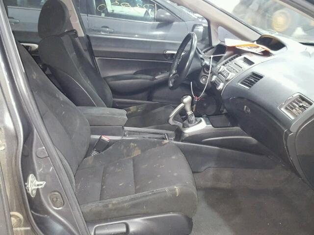 2HGFA15689H503537 - 2009 HONDA CIVIC GRAY photo 5