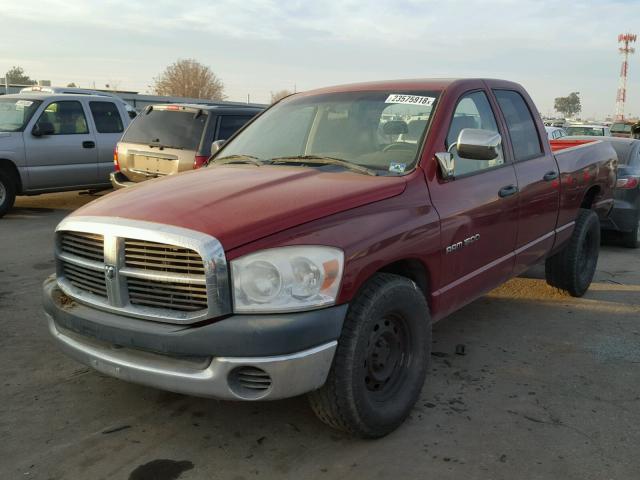 1D7HA18NX7S206176 - 2007 DODGE RAM 1500 S MAROON photo 2