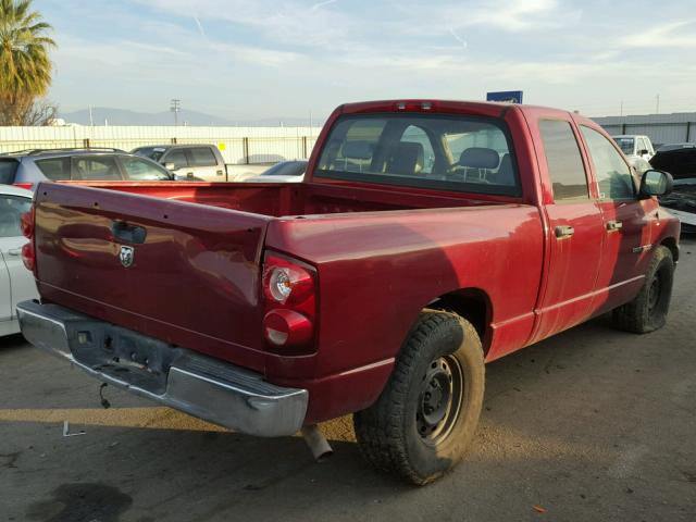 1D7HA18NX7S206176 - 2007 DODGE RAM 1500 S MAROON photo 4