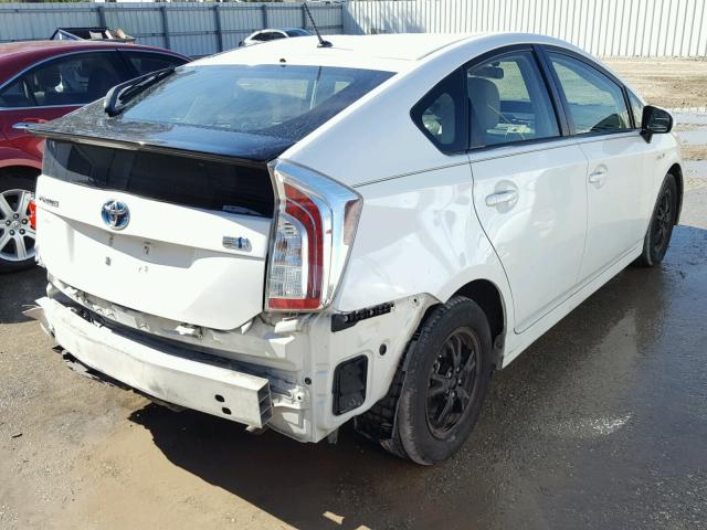 JTDKN3DU2D5584399 - 2013 TOYOTA PRIUS WHITE photo 4