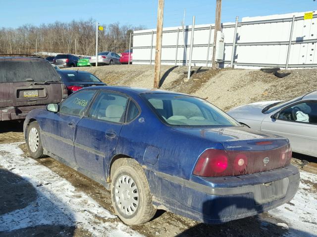 2G1WF52E349163275 - 2004 CHEVROLET IMPALA BLUE photo 3