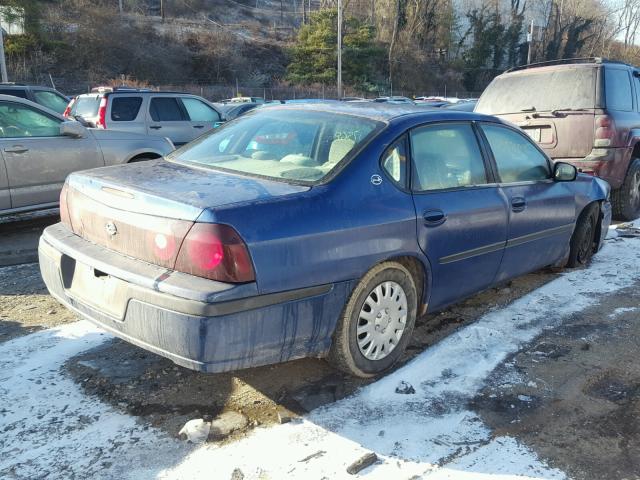 2G1WF52E349163275 - 2004 CHEVROLET IMPALA BLUE photo 4