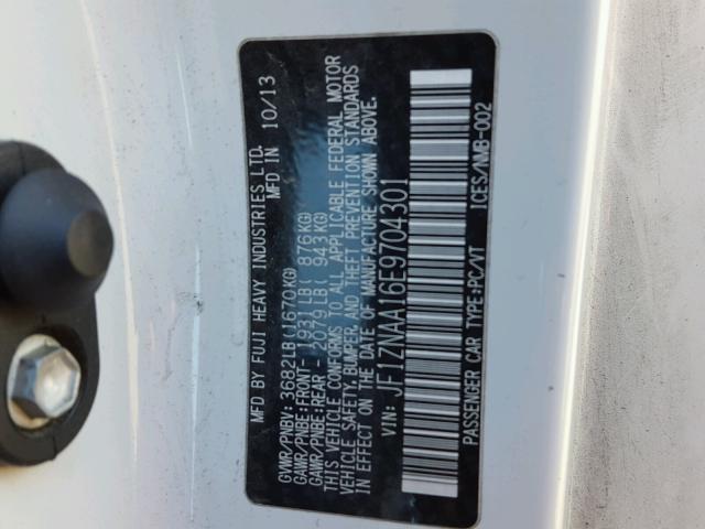 JF1ZNAA16E9704301 - 2014 TOYOTA SCION FR-S თეთრი ფოტო 10