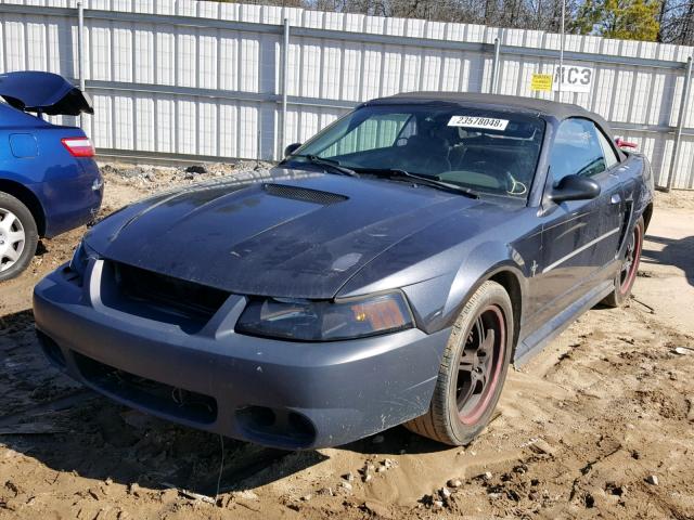 1FAFP44441F166262 - 2001 FORD MUSTANG BLACK photo 2