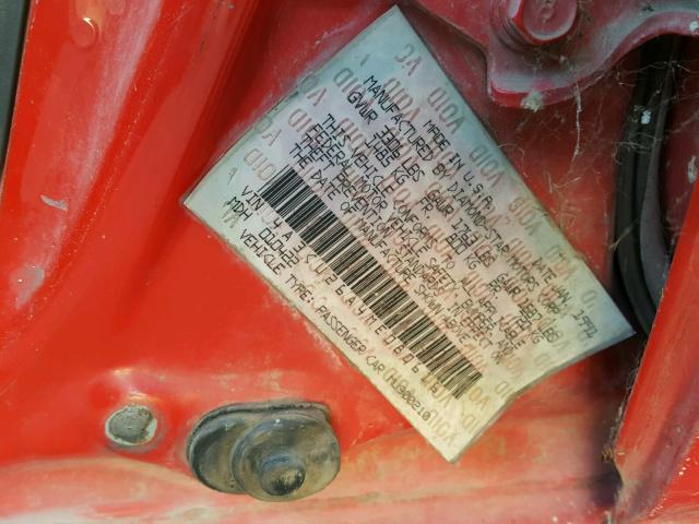 4A3CU26A4ME080616 - 1991 MITSUBISHI MIRAGE RED photo 10