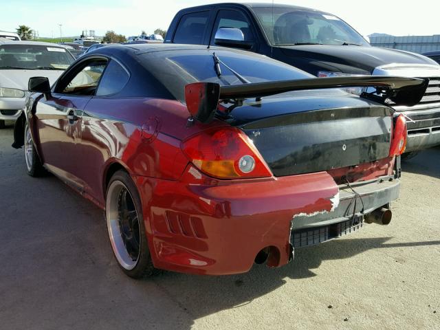 KMHHN65F73U034210 - 2003 HYUNDAI TIBURON GT RED photo 3