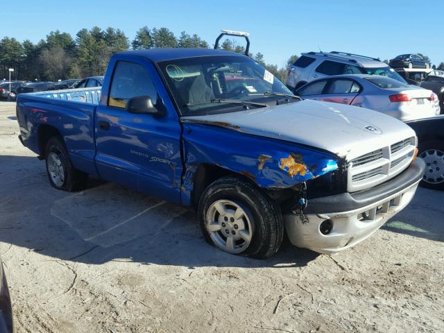 1B7FL26X51S169373 - 2001 DODGE DAKOTA BLUE photo 1