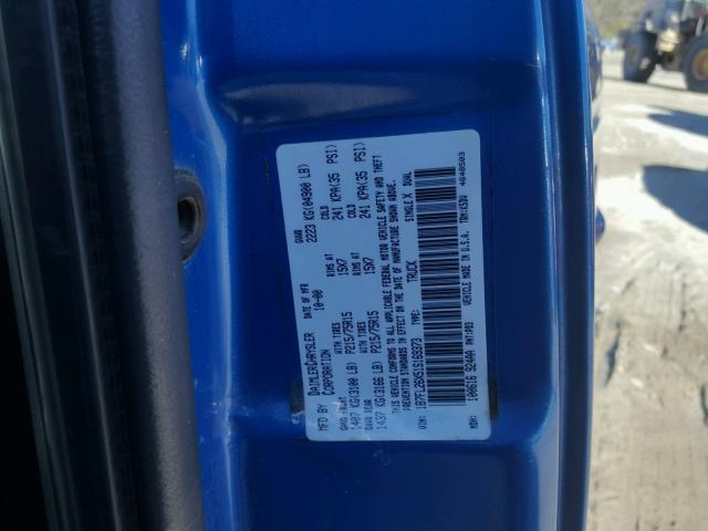 1B7FL26X51S169373 - 2001 DODGE DAKOTA BLUE photo 10