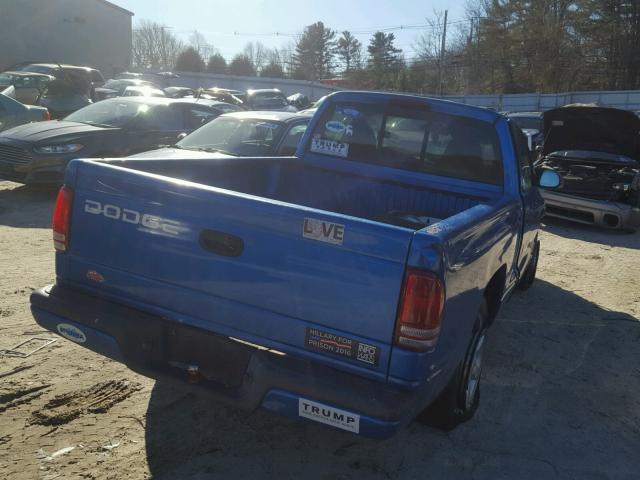 1B7FL26X51S169373 - 2001 DODGE DAKOTA BLUE photo 4