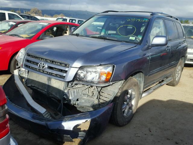 JTEDP21A250043533 - 2005 TOYOTA HIGHLANDER BLUE photo 2