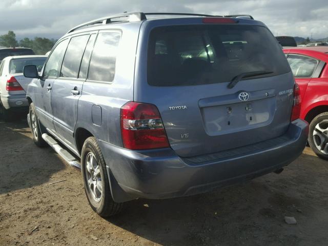 JTEDP21A250043533 - 2005 TOYOTA HIGHLANDER BLUE photo 3