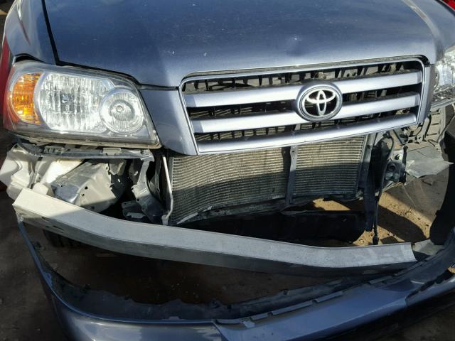 JTEDP21A250043533 - 2005 TOYOTA HIGHLANDER BLUE photo 9