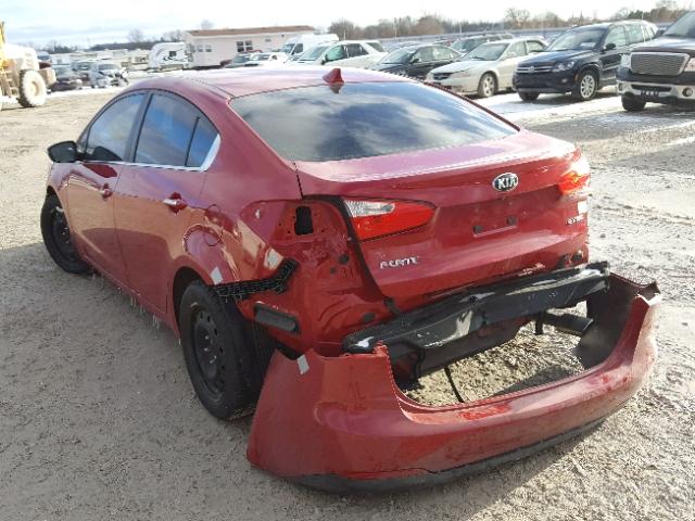 KNAFX4A85E5050501 - 2014 KIA FORTE EX RED photo 3