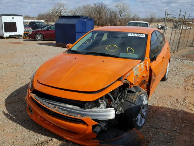 1C3CDFBAXDD344299 - 2013 DODGE DART SXT ORANGE photo 2