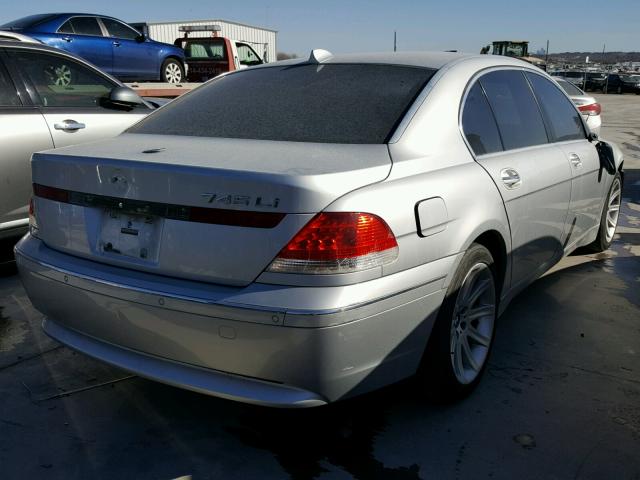 WBAGN63575DS57261 - 2005 BMW 745 LI SILVER photo 4