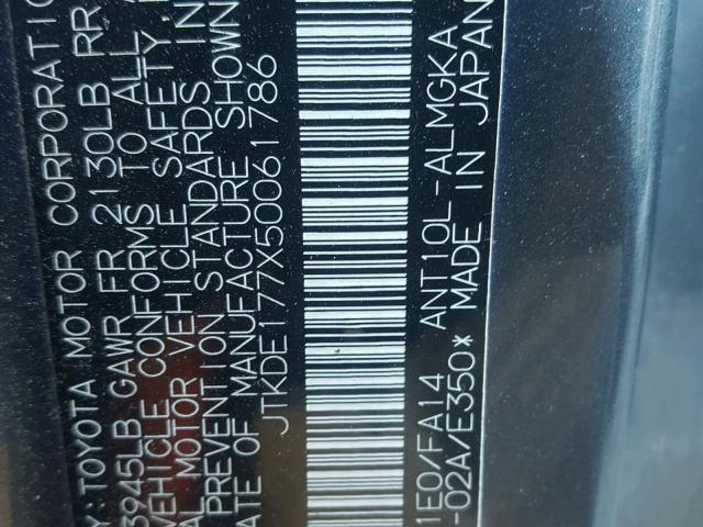 JTKDE177X50061786 - 2005 TOYOTA SCION TC 灰色 照片 10