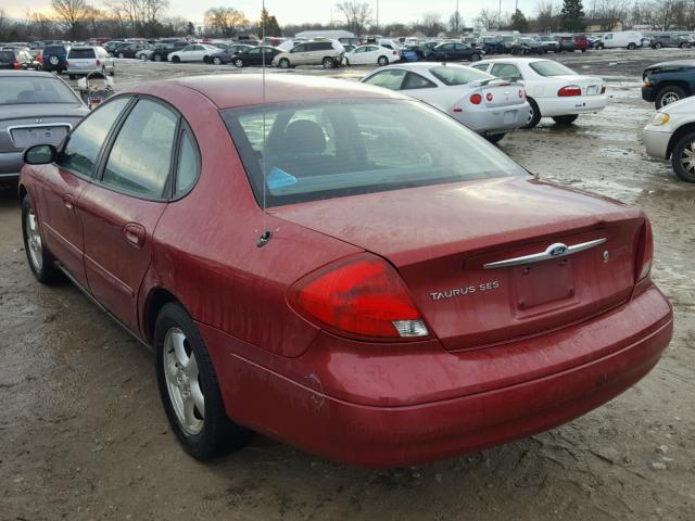 1FAFP552X2A221329 - 2002 FORD TAURUS SES MAROON photo 3