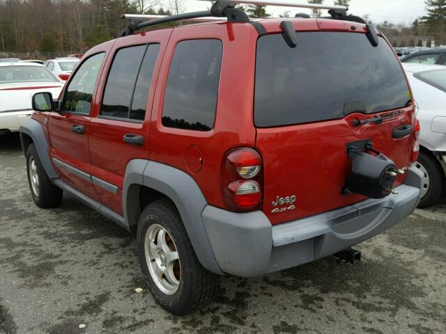 1J4GL48K55W676526 - 2005 JEEP LIBERTY SP RED photo 3