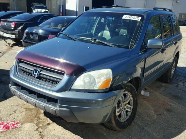 2HKYF18615H527460 - 2005 HONDA PILOT EXL BLUE photo 2