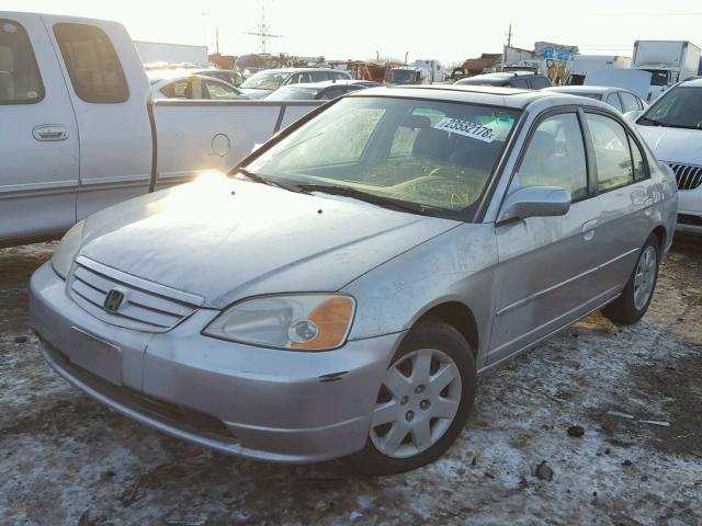 1HGES267X1L018667 - 2001 HONDA CIVIC EX SILVER photo 2