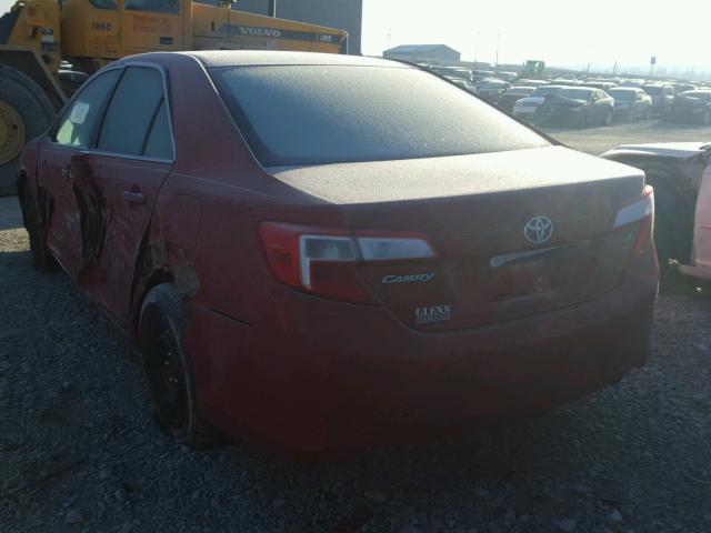4T1BF1FK7CU595654 - 2012 TOYOTA CAMRY BASE RED photo 3