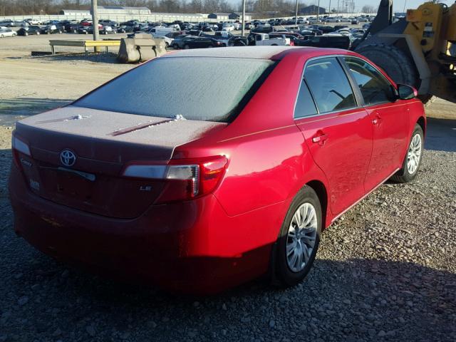 4T1BF1FK7CU595654 - 2012 TOYOTA CAMRY BASE RED photo 4