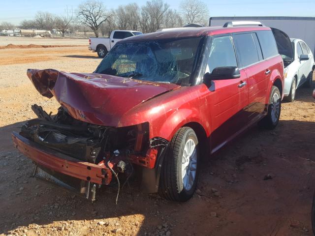 2FMGK5C8XJBA04110 - 2018 FORD FLEX SEL RED photo 2