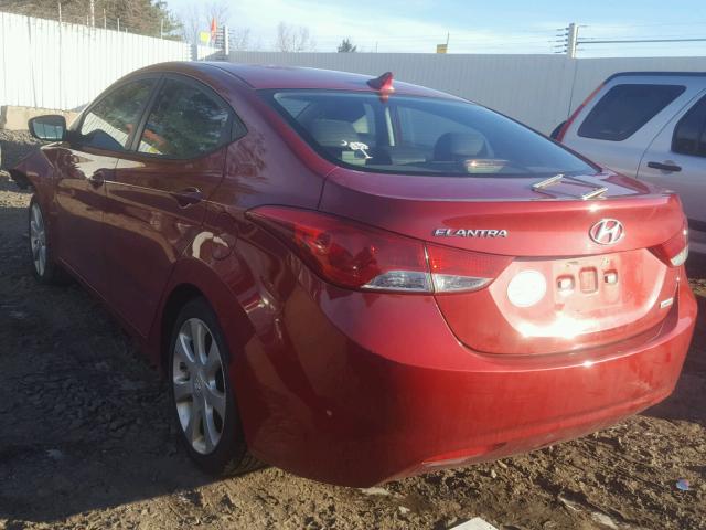 KMHDH4AE6DU593918 - 2013 HYUNDAI ELANTRA GL RED photo 3