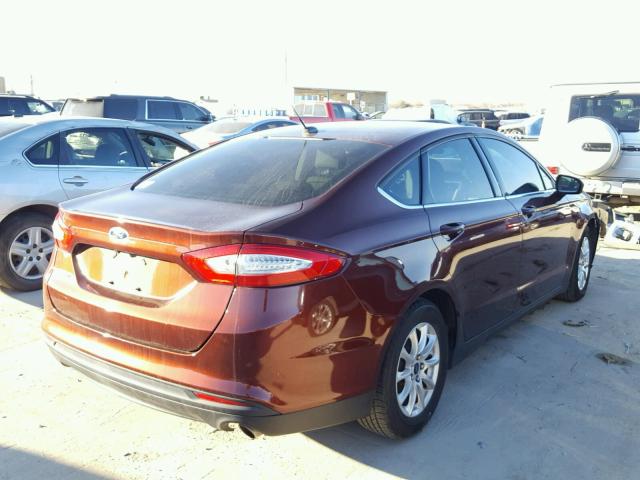 3FA6P0G70FR292501 - 2015 FORD FUSION S MAROON photo 4