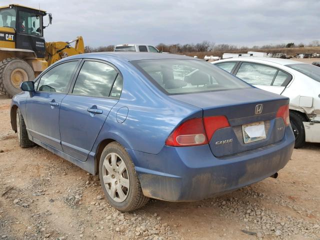 JHMFA16548S000842 - 2008 HONDA CIVIC LX BLUE photo 3