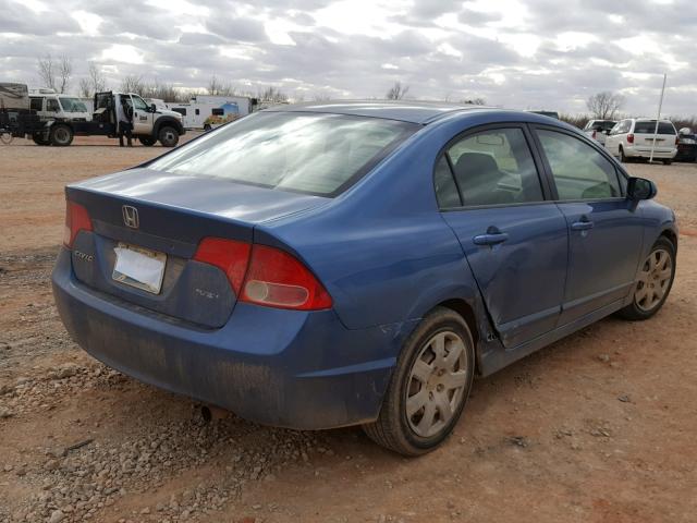 JHMFA16548S000842 - 2008 HONDA CIVIC LX BLUE photo 4