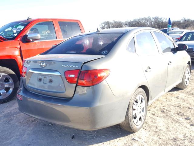 KMHDU4ADXAU106380 - 2010 HYUNDAI ELANTRA BL GRAY photo 4