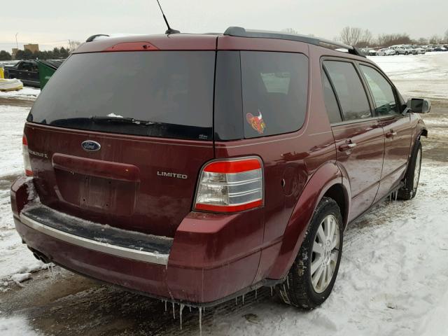 1FMDK03W58GA17211 - 2008 FORD TAURUS X L RED photo 4