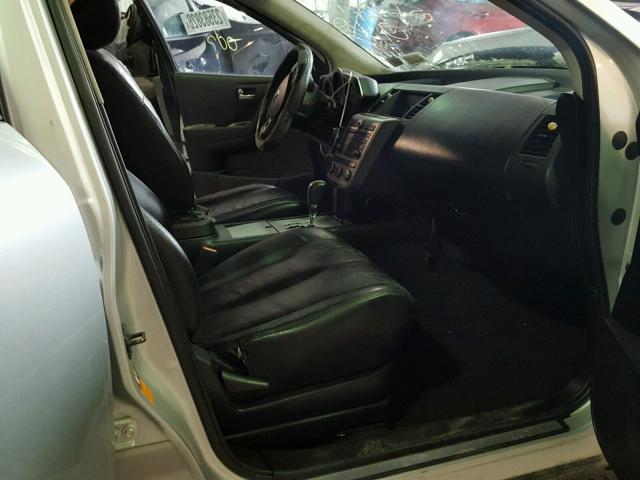 JN8AZ08W47W633910 - 2007 NISSAN MURANO SL SILVER photo 5