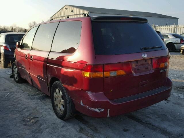 2HKRL18942H006543 - 2002 HONDA ODYSSEY EX MAROON photo 3