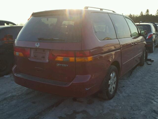 2HKRL18942H006543 - 2002 HONDA ODYSSEY EX MAROON photo 4